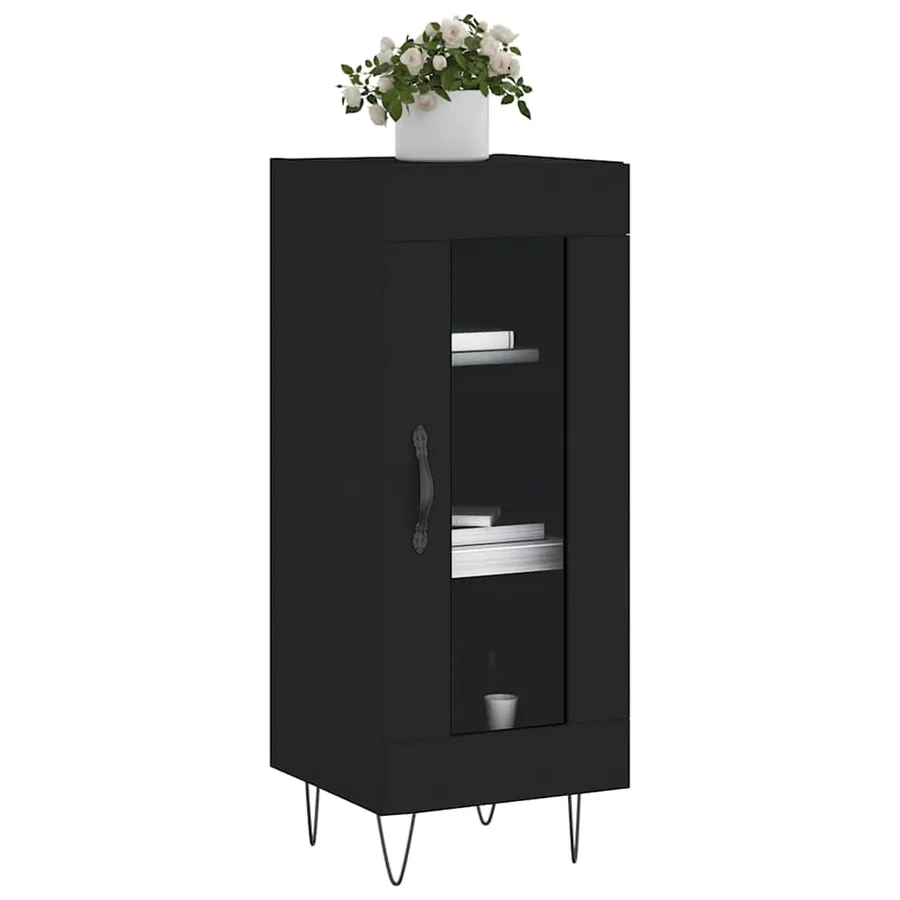Buffet Noir 34,5x34x90 cm Bois d'ingénierie - 3
