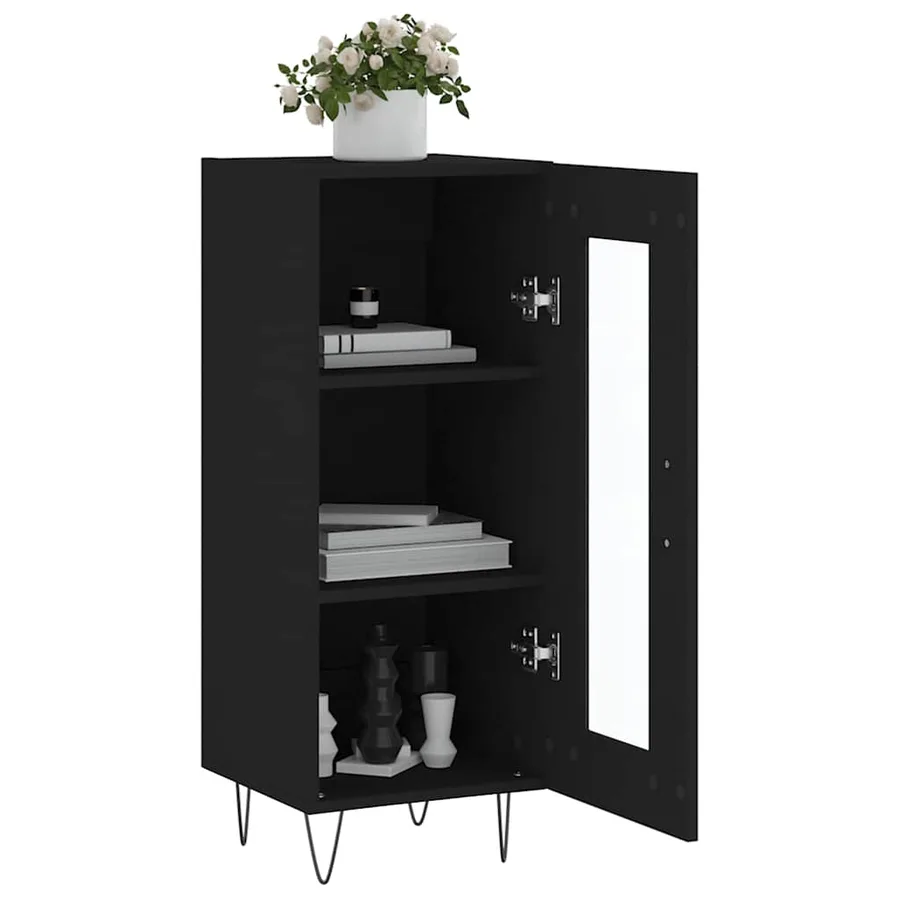 Buffet Noir 34,5x34x90 cm Bois d'ingénierie - 4