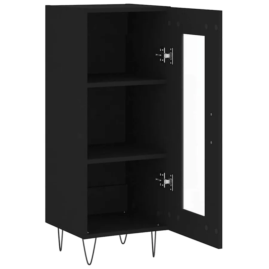Buffet Noir 34,5x34x90 cm Bois d'ingénierie - 6