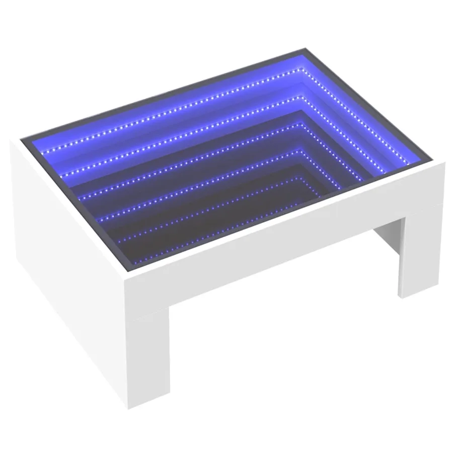 Table basse avec LED infini blanc 70x50x30 cm - 3