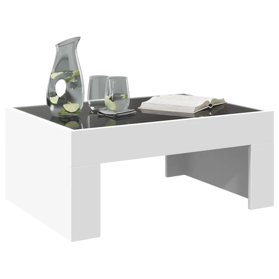 Table basse avec LED infini blanc 70x50x30 cm - 5