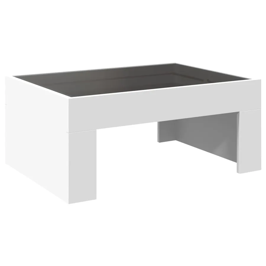 Table basse avec LED infini blanc 70x50x30 cm - 8