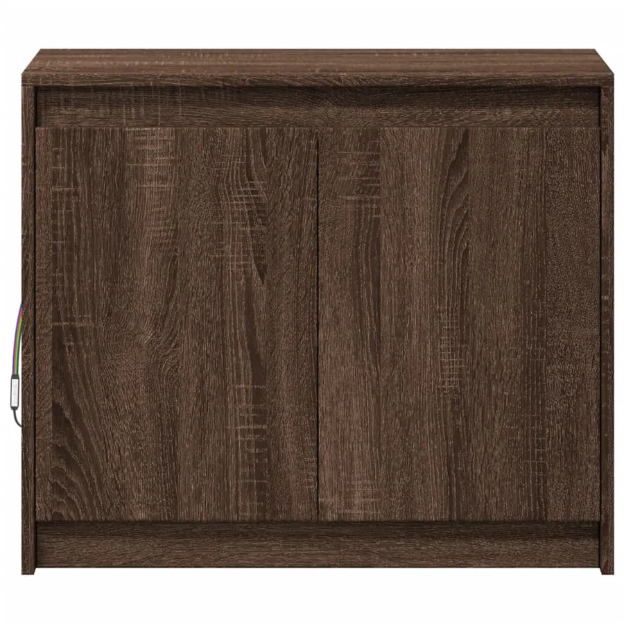 Buffet avec LED chêne marron 72x34x61 cm bois d'ingénierie - 6