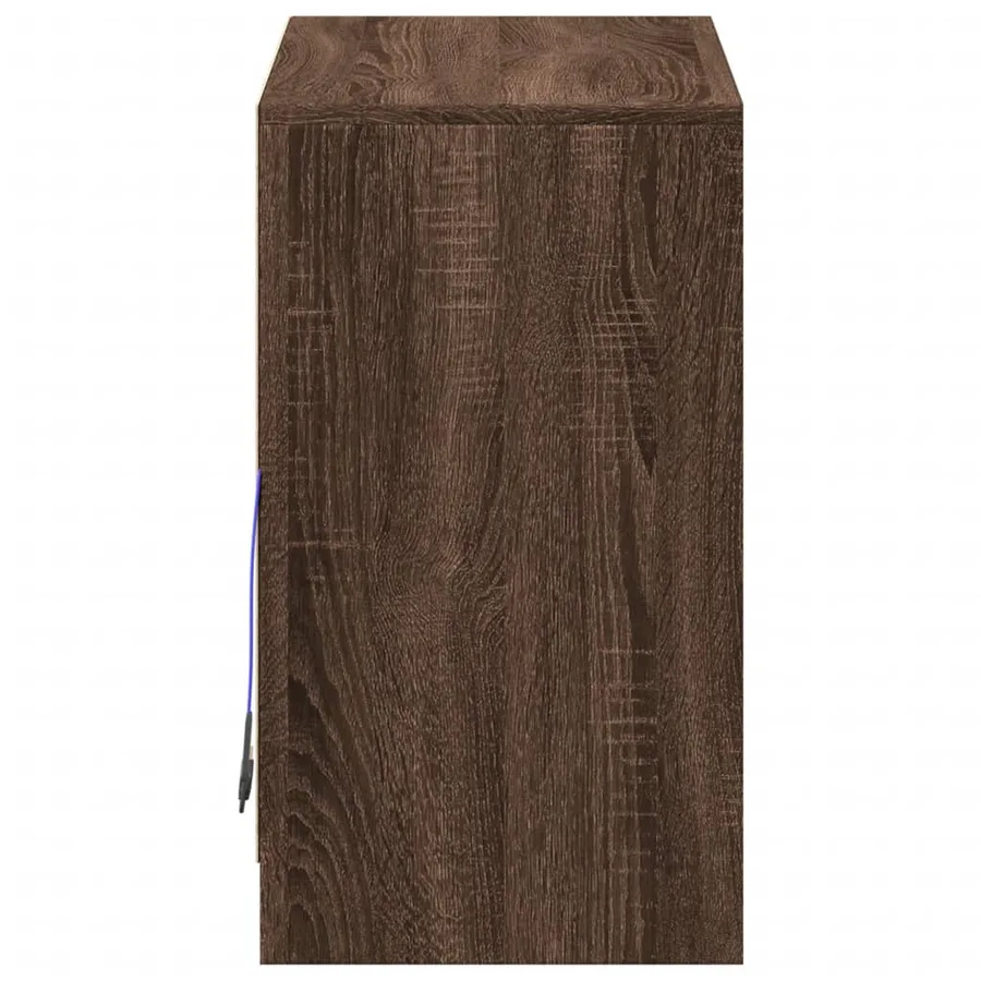 Buffet avec LED chêne marron 72x34x61 cm bois d'ingénierie - 8