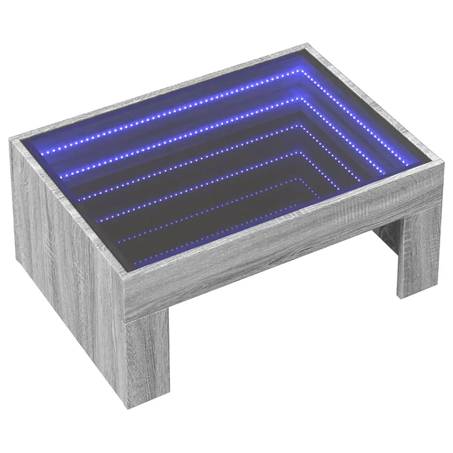 Table basse avec LED infini sonoma gris 70x50x30 cm - 3