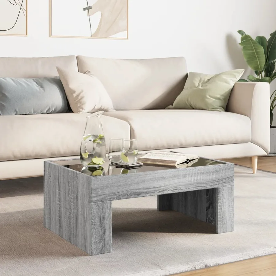 Table basse avec LED infini sonoma gris 70x50x30 cm - 4