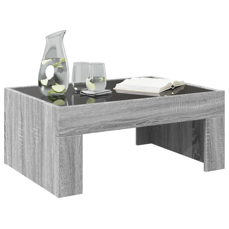 Table basse avec LED infini sonoma gris 70x50x30 cm - 5