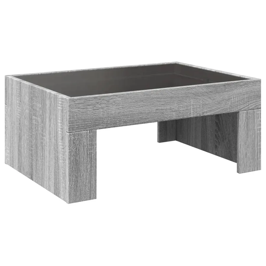 Table basse avec LED infini sonoma gris 70x50x30 cm - 8