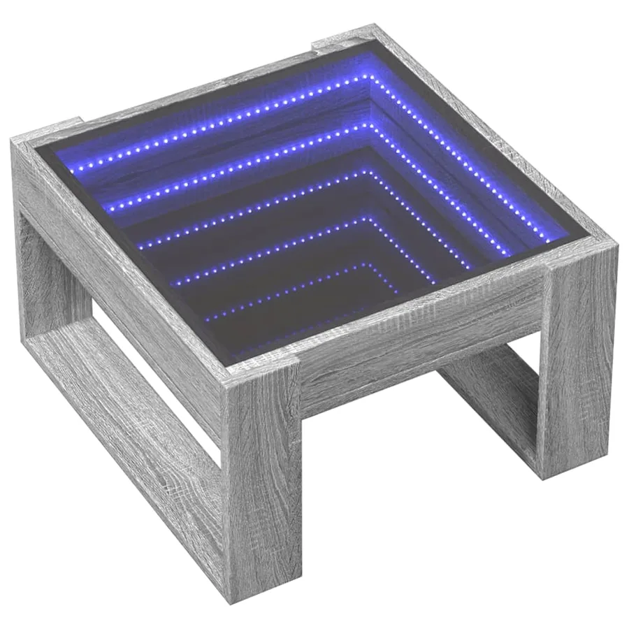 Table basse avec LED infini sonoma gris 50x53x30 cm - 3