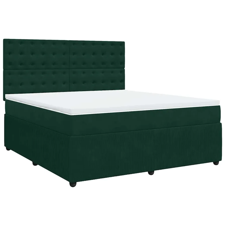 Sommier à lattes de lit et matelas Vert foncé 180x200cm Velours - 3
