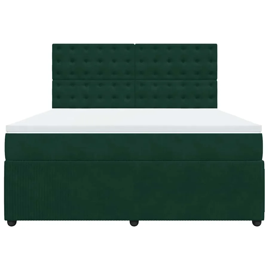 Sommier à lattes de lit et matelas Vert foncé 180x200cm Velours - 6
