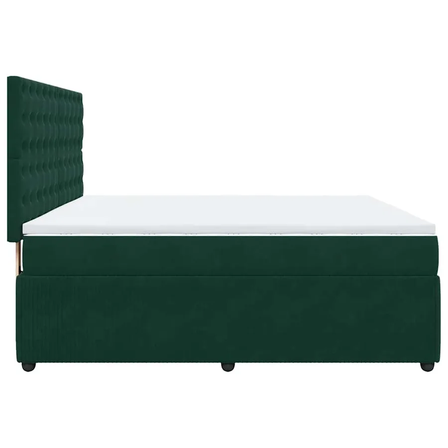 Sommier à lattes de lit et matelas Vert foncé 180x200cm Velours - 7