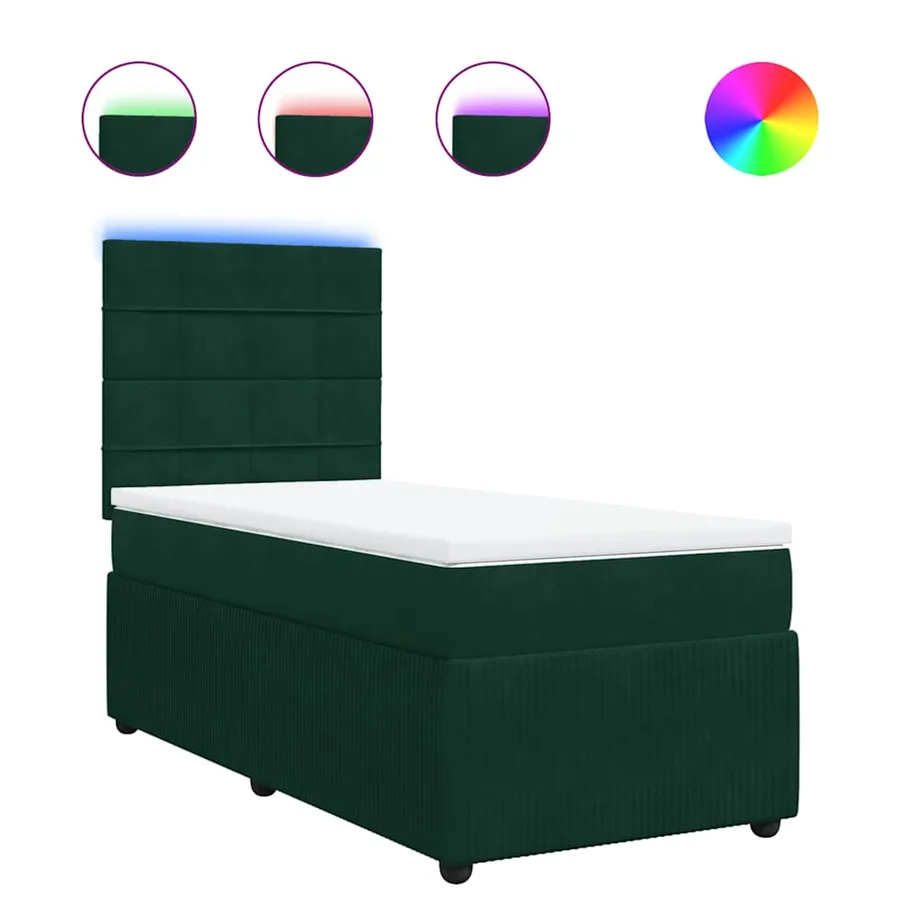 Sommier à lattes de lit avec matelas Vert foncé 90x200 cm - 2