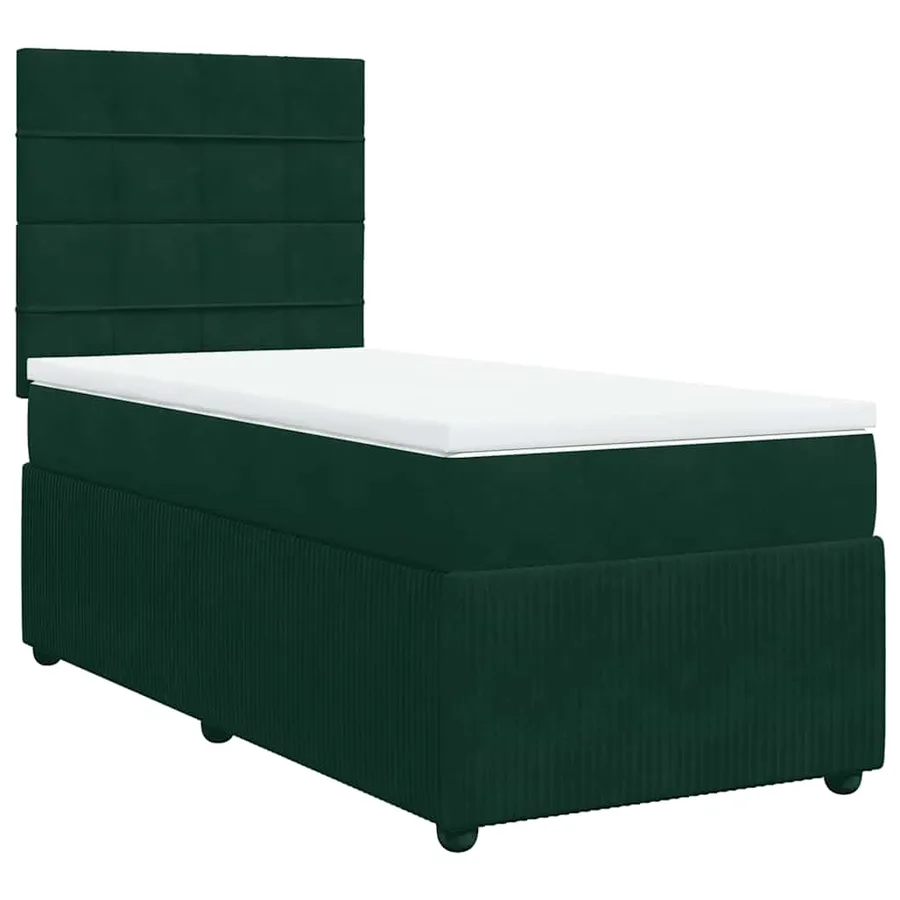 Sommier à lattes de lit avec matelas Vert foncé 90x200 cm - 3