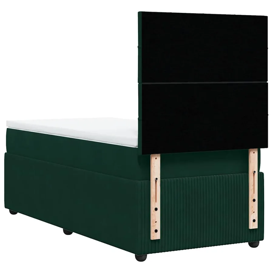 Sommier à lattes de lit avec matelas Vert foncé 90x200 cm - 8