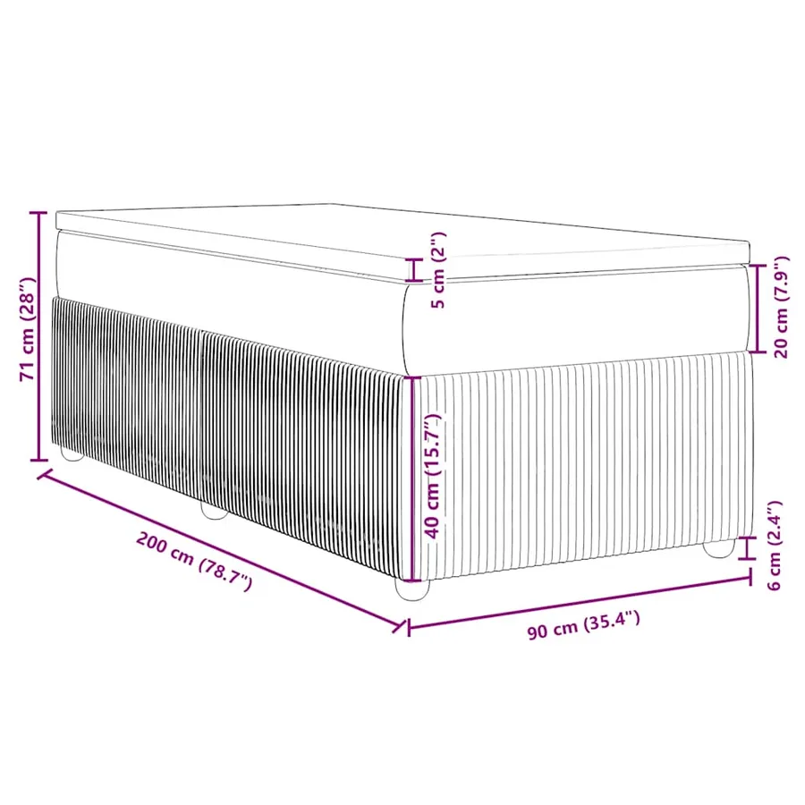 Sommier à lattes de lit avec matelas Vert foncé 90x200 cm - 12