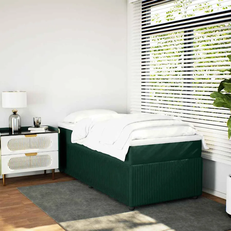 Sommier à lattes de lit avec matelas Vert foncé 90x200 cm - 3