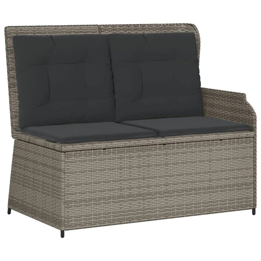 Salon de jardin 5 pcs avec coussins Gris Résine tressée - 4