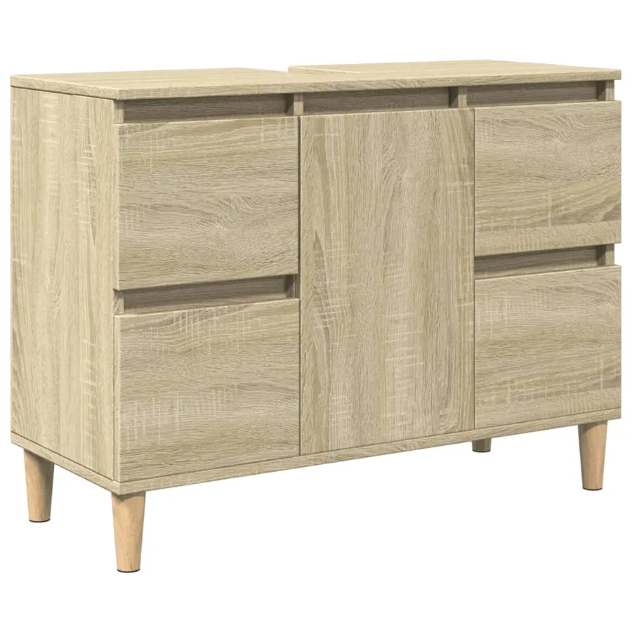 Ensemble de meubles de salle de bain 3 pcs chêne sonoma - 4