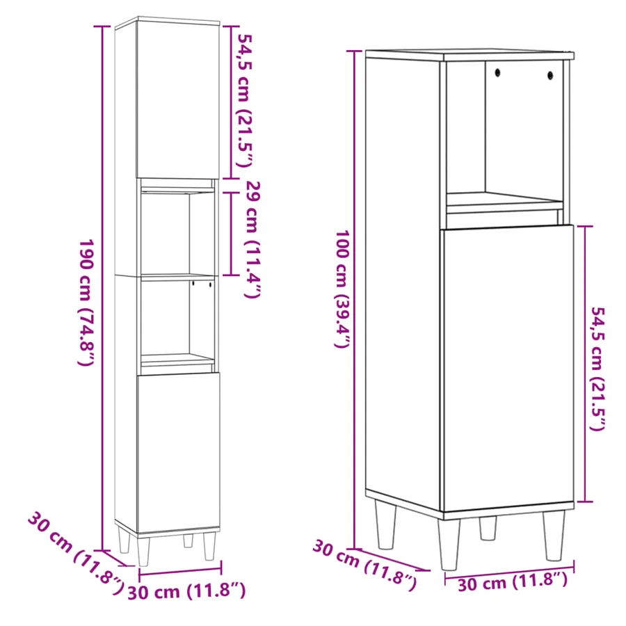 Ensemble de meubles de salle de bain 3 pcs chêne sonoma - 9