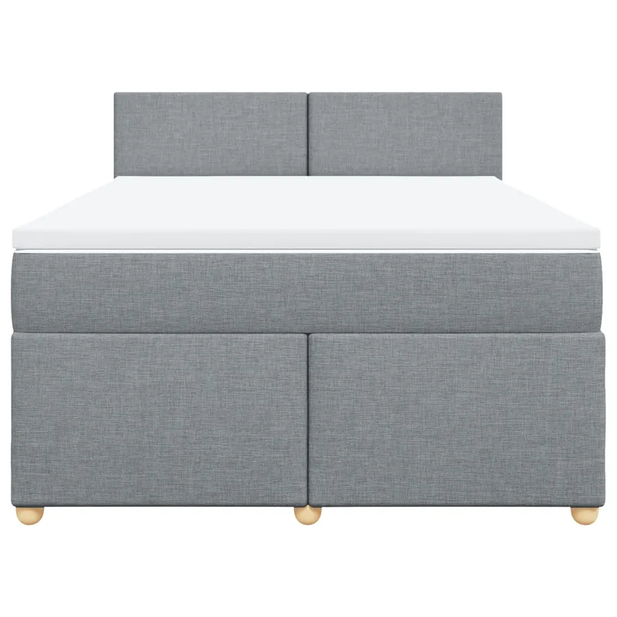 Sommier à lattes de lit avec matelas Gris clair 140x200cm Tissu - 4