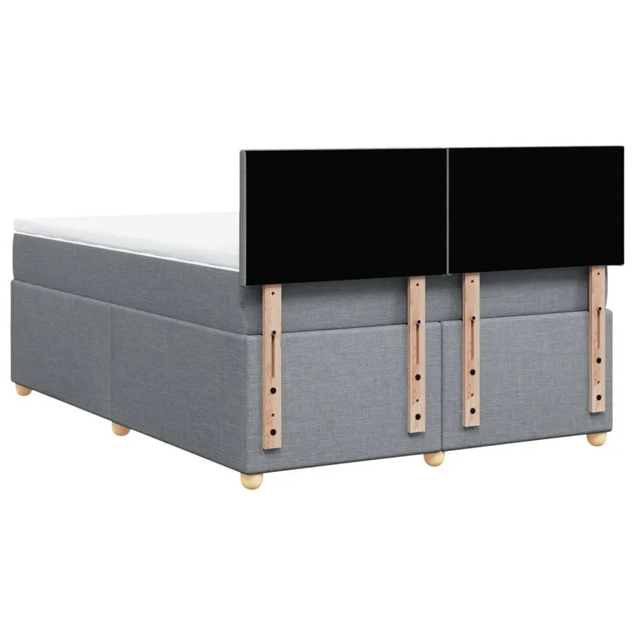 Sommier à lattes de lit avec matelas Gris clair 140x200cm Tissu - 6