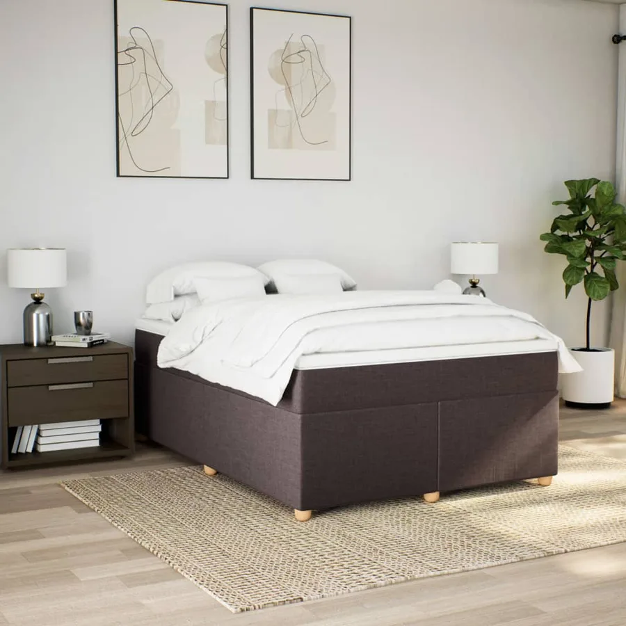 Sommier à lattes de lit avec matelas Marron foncé 160x200 cm - 3