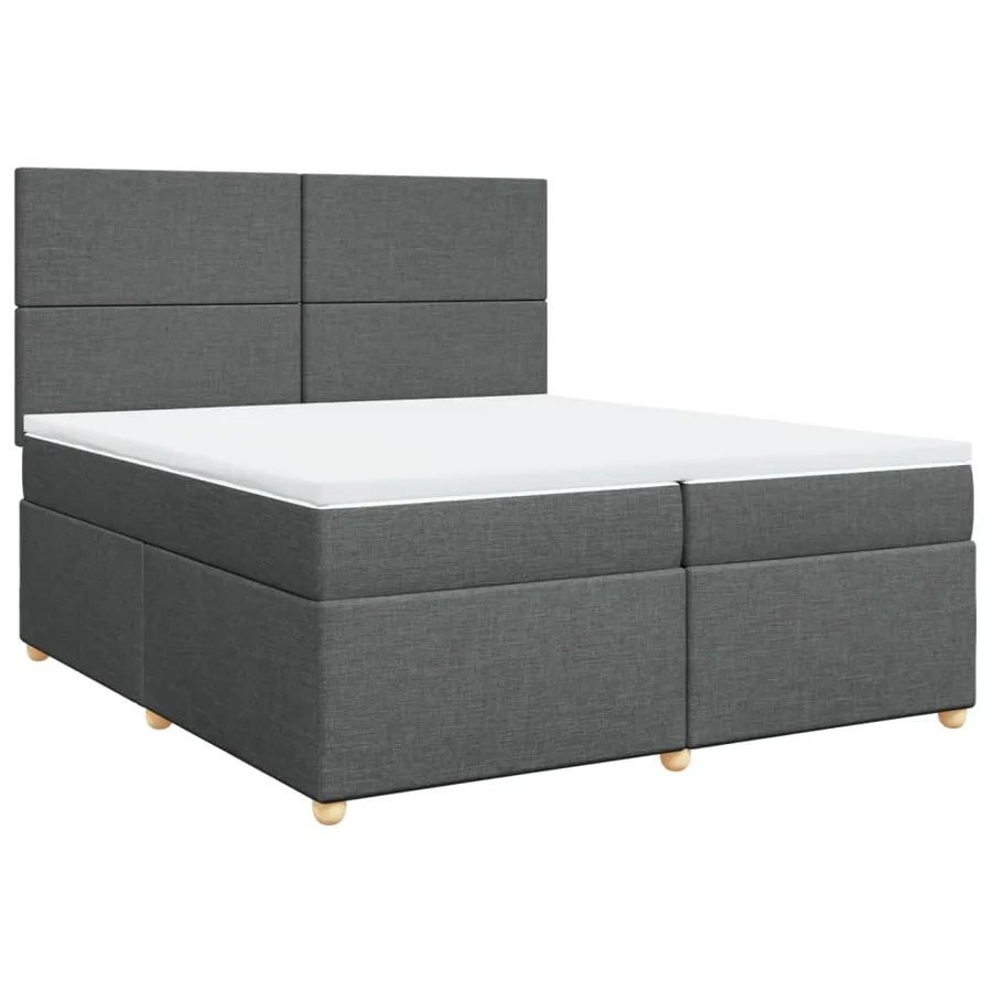 Sommier à lattes de lit avec matelas Gris foncé 200x200cm Tissu - 2