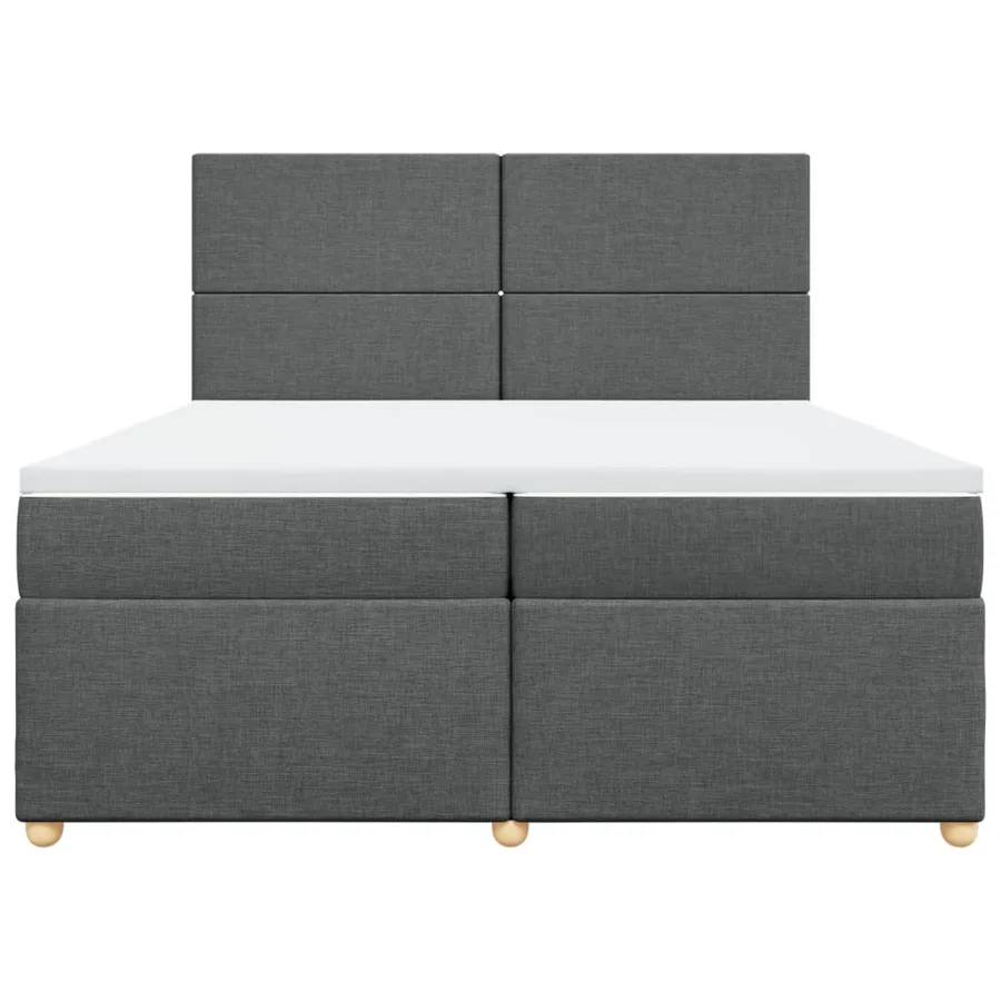 Sommier à lattes de lit avec matelas Gris foncé 200x200cm Tissu - 4