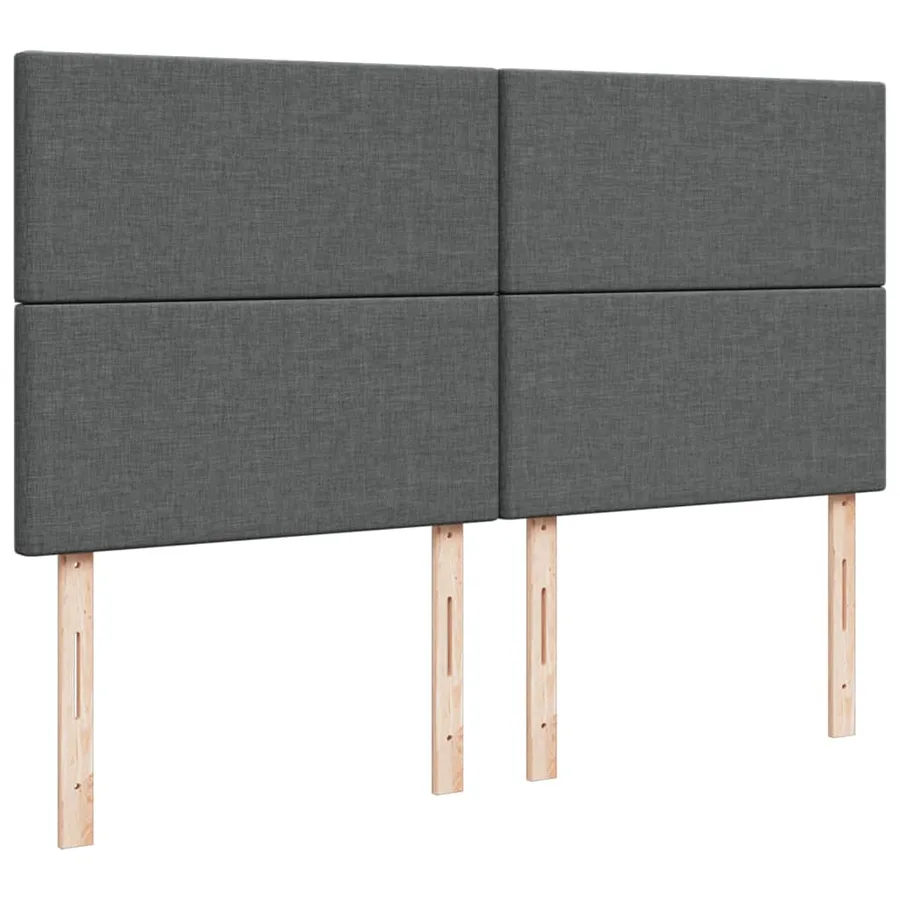 Sommier à lattes de lit avec matelas Gris foncé 200x200cm Tissu - 7