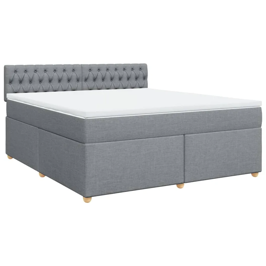 Sommier à lattes de lit avec matelas Gris clair 180x200cm Tissu - 2