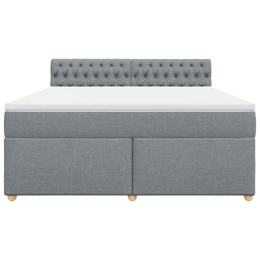 Sommier à lattes de lit avec matelas Gris clair 180x200cm Tissu - 4