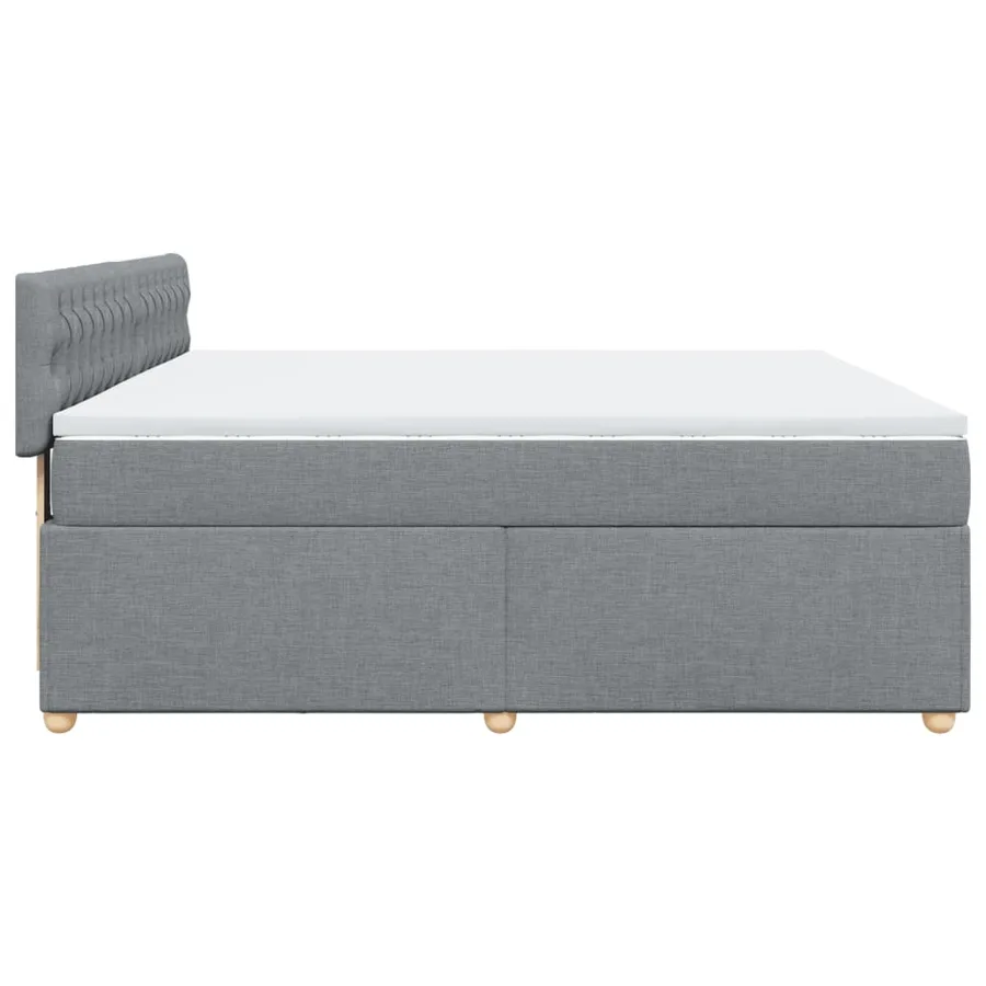 Sommier à lattes de lit avec matelas Gris clair 180x200cm Tissu - 5