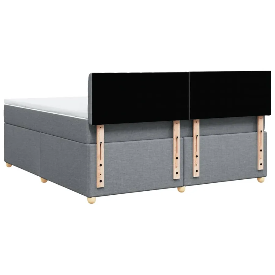 Sommier à lattes de lit avec matelas Gris clair 180x200cm Tissu - 6