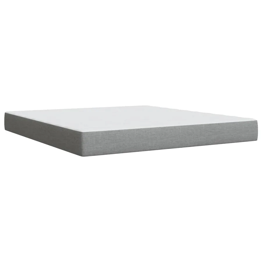 Sommier à lattes de lit avec matelas Gris clair 180x200cm Tissu - 8