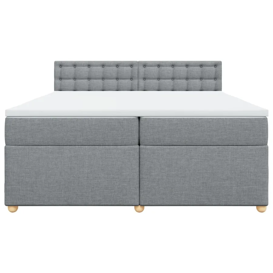 Sommier à lattes de lit avec matelas Gris clair 200x200cm Tissu - 4