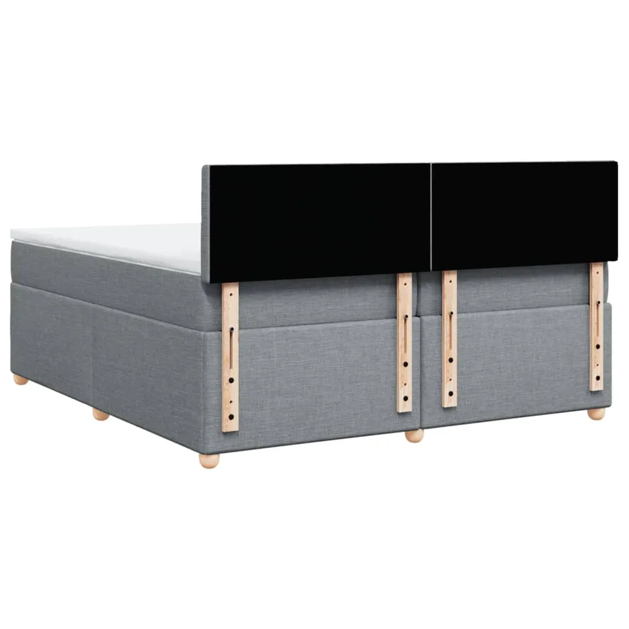 Sommier à lattes de lit avec matelas Gris clair 200x200cm Tissu - 6