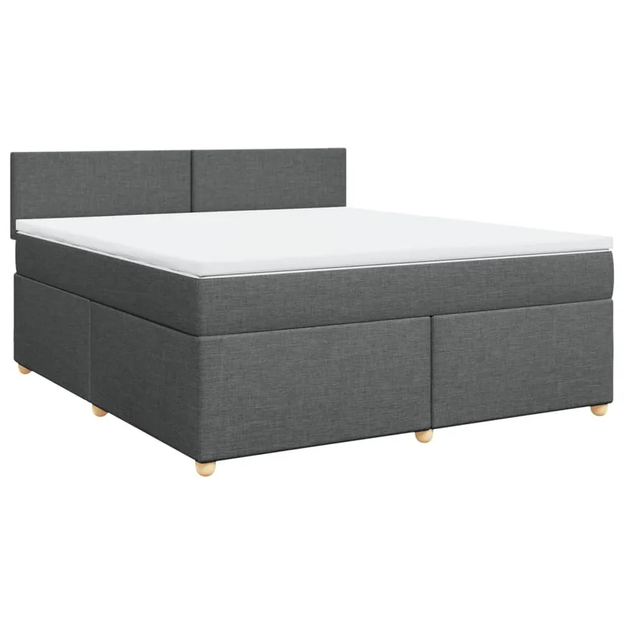 Sommier à lattes de lit avec matelas Gris foncé 180x200cm Tissu - 2