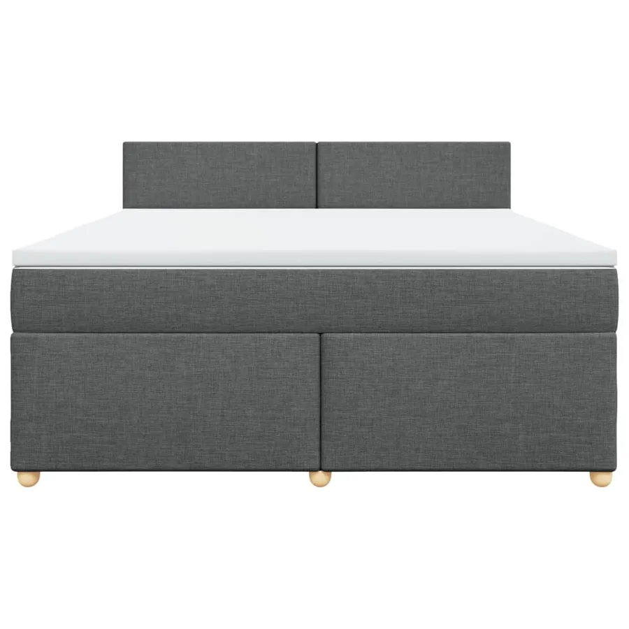 Sommier à lattes de lit avec matelas Gris foncé 180x200cm Tissu - 4