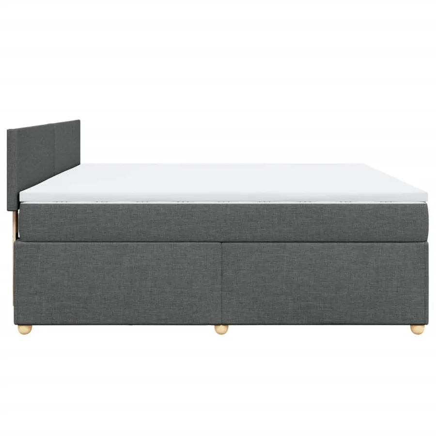 Sommier à lattes de lit avec matelas Gris foncé 180x200cm Tissu - 5