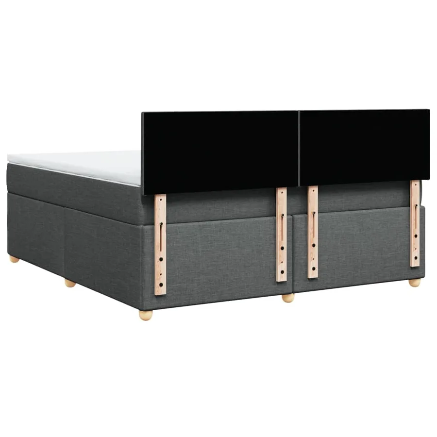 Sommier à lattes de lit avec matelas Gris foncé 180x200cm Tissu - 6