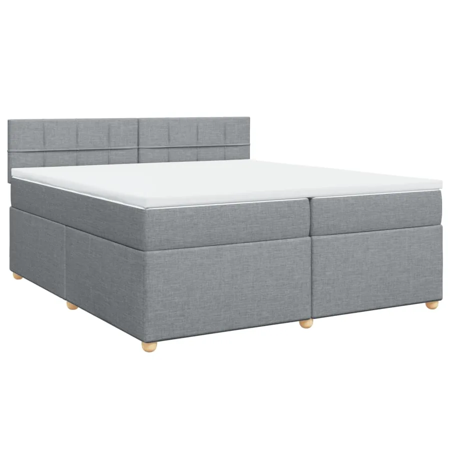 Sommier à lattes de lit avec matelas Gris clair 200x200cm Tissu - 2