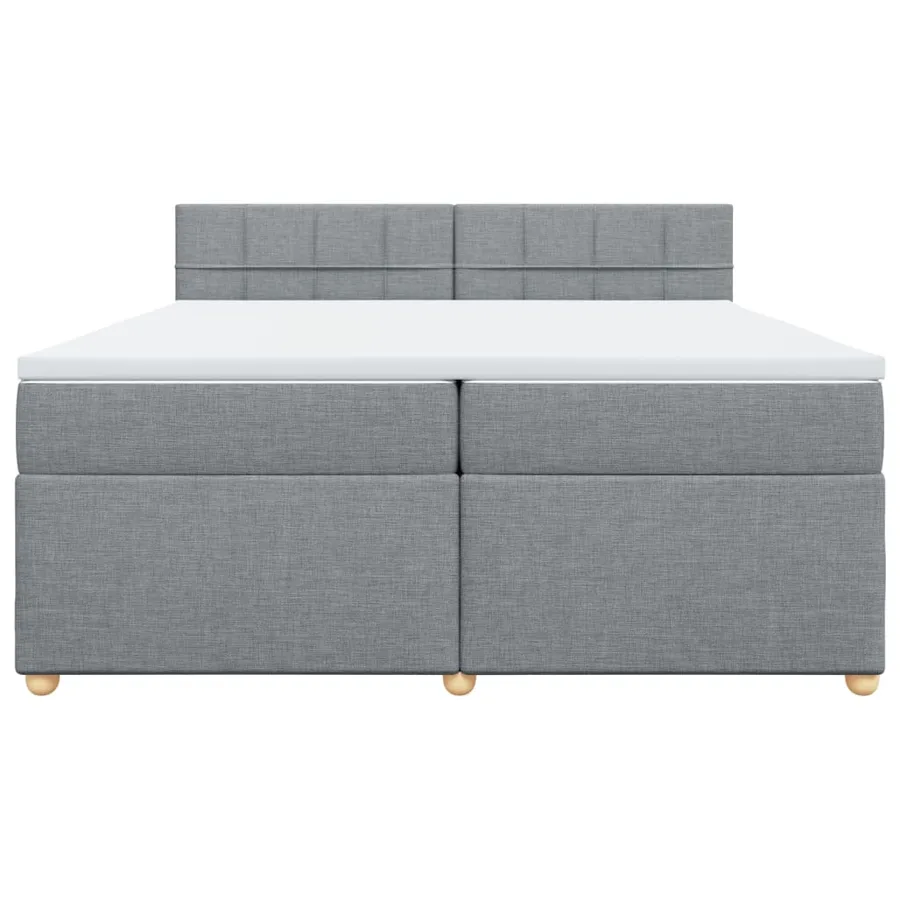 Sommier à lattes de lit avec matelas Gris clair 200x200cm Tissu - 4