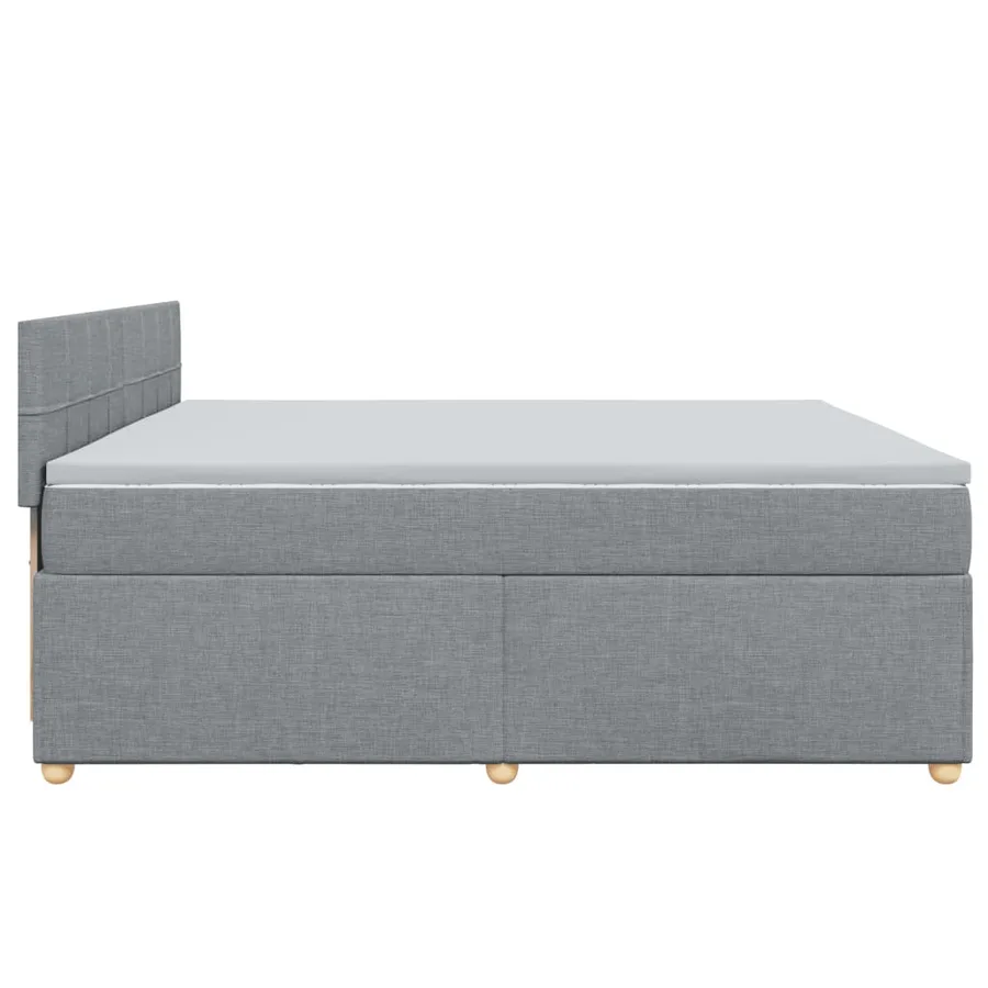 Sommier à lattes de lit avec matelas Gris clair 200x200cm Tissu - 5