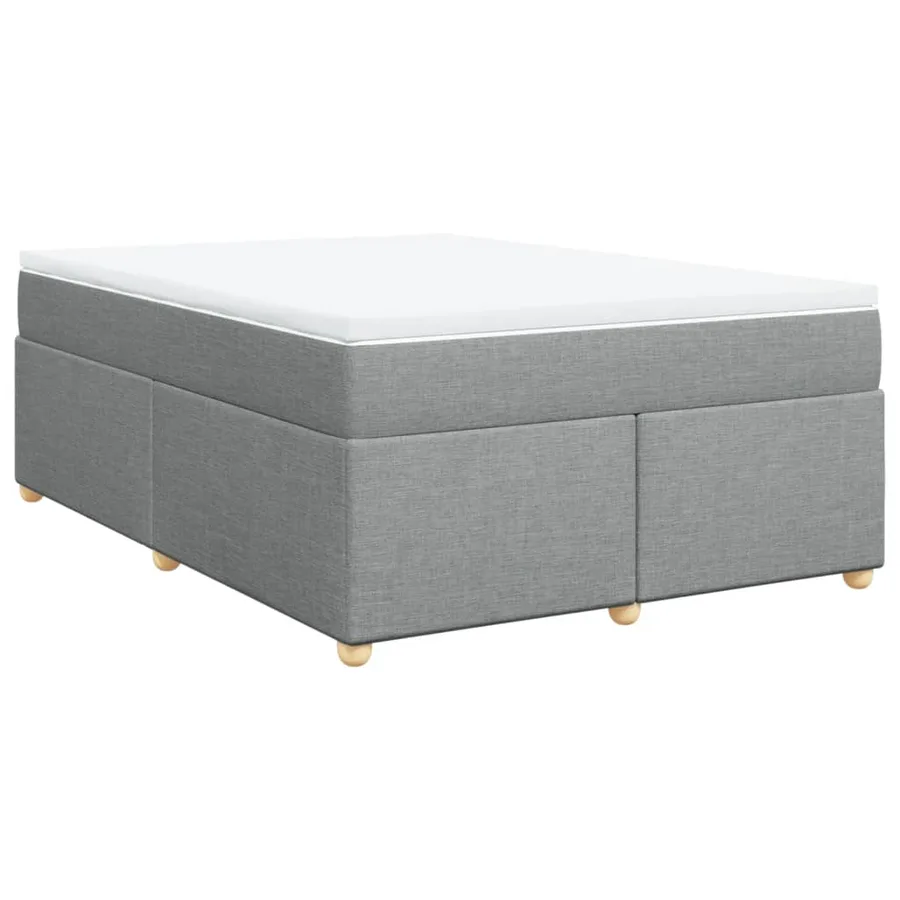 Sommier à lattes de lit avec matelas Gris clair 140x190cm Tissu - 2
