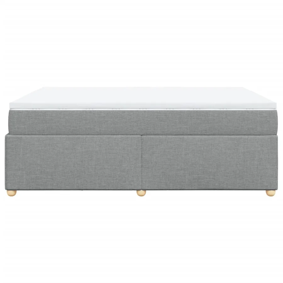 Sommier à lattes de lit avec matelas Gris clair 140x190cm Tissu - 8