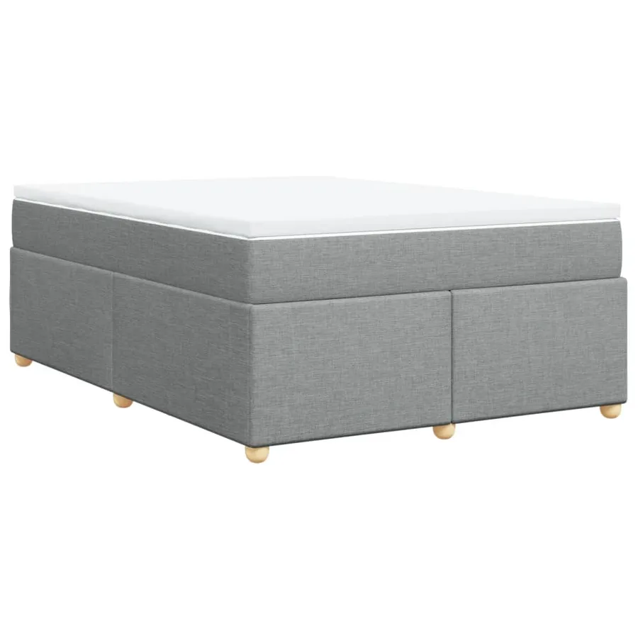 Sommier à lattes de lit avec matelas Gris clair 140x190cm Tissu - 9