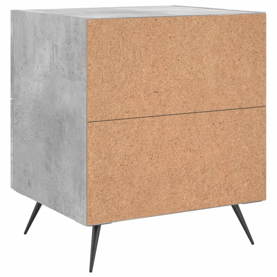 Table de chevet gris béton 40x35x47,5 cm bois d’ingénierie - 6