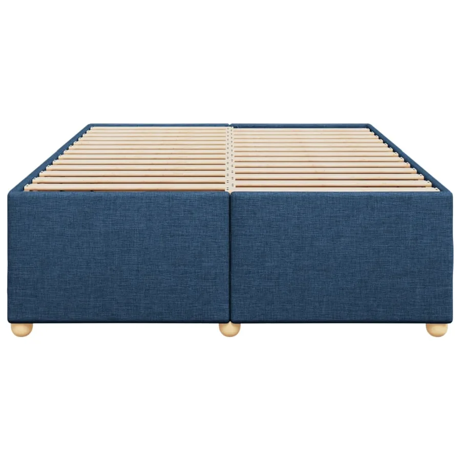 Cadre de lit sans matelas bleu 140x190 cm tissu - 4