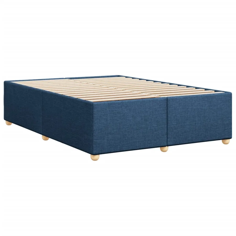 Cadre de lit sans matelas bleu 140x190 cm tissu - 6